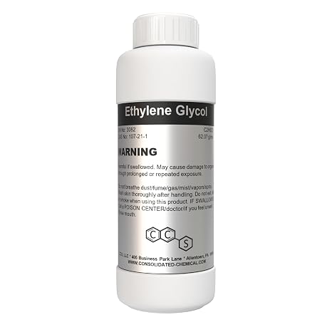 Ethylene Glycol High Purity - New Tamper-Evident Sealed Bottles 1000ml (32oz)