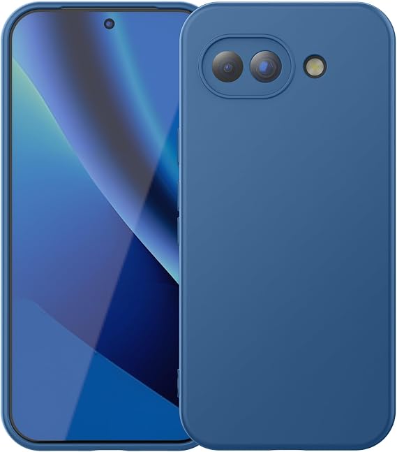 Foluu Silicone Case for Google Pixel 10a, Liquid Gel Rubber Bumper Case with Soft Microfiber Lining Cushion Slim Hard Shell Shockproof Protective Cover for Pixel 10a 2026 (Blue)
