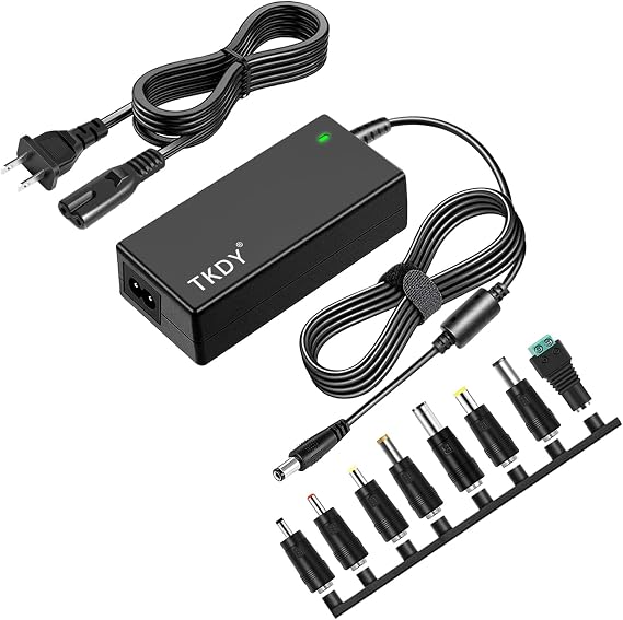 24V 2.5A Power Supply, AC 100-240V 50/60Hz to DC 24V, fit for LED Strip Lights Converter Lighting Transformers Power Cord, with 8 DC Tips.
