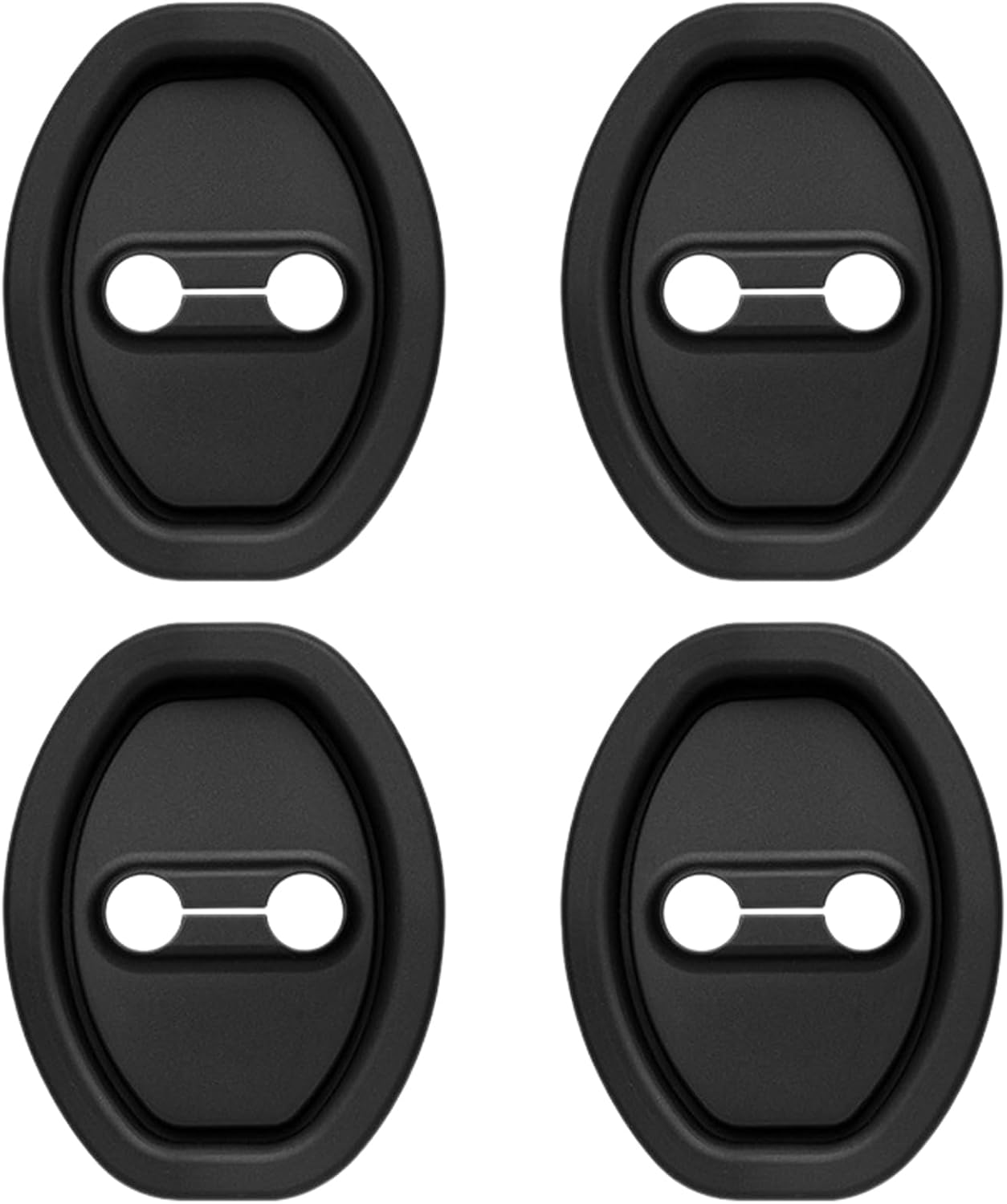 4Pcs Silicone Lock Accessories, Foldable Door Lock Cover Latch Protector, Taxi & Car-Hailing Protective Cover Set Black