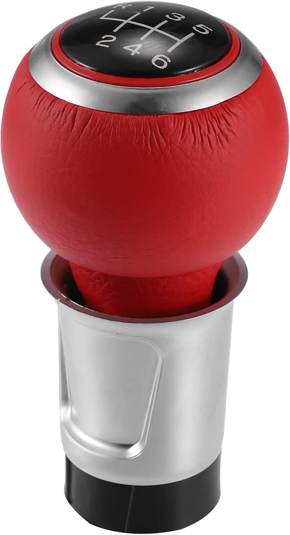 ACROPIX Car Manual Gear Shift Knob 6 Speed Fit for Audi A4 S4 B8 8K A5 8T Q5 8R S Line - Pack of 1 Red