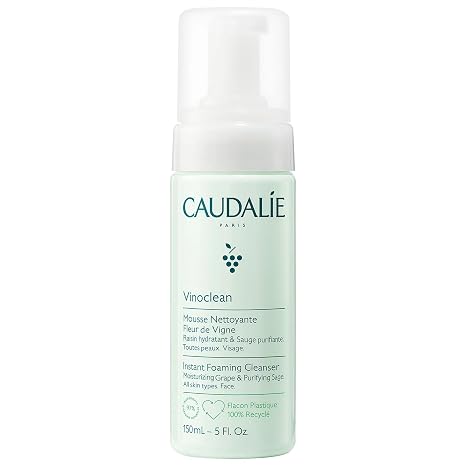 Caudalie Vinoclean Gentle Instant Foaming Facial Cleanser for All Skin Types