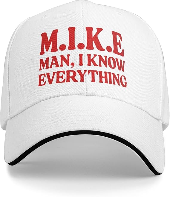 M.I.K.E. Mike Knows Everything Cap Dad Hat Baseball Caps White