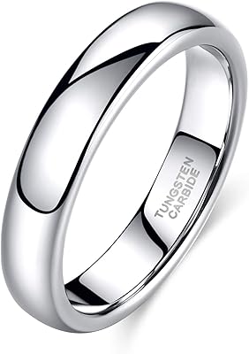 TRUMIUM 2mm 4mm 6mm 8mm Tungsten Wedding Band Ring for Men Women SilverRose Gold PlatedRainbowGold Plated Domed High Polish Engagement Promise Rings Comfort Fit 4-15