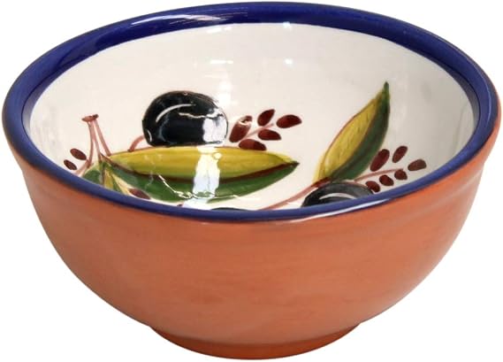 Casafina Ceramic Terracotta 15 oz. Dip Bowl - Alentejo Terracotta Collection, Olive | Dishwasher Safe Dinnerware Serveware | Food Safe Glazing | Restaurant Quality Serveware