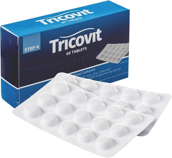 Tricovit Hair Growth Supplement - Nail & Hair Health Vitamins with Amino Acids, Minerals & Antioxidants - Dermatologist-Formulated & Gluten-Free Vitamins and Supplements for Women & Men (60 Tablets)