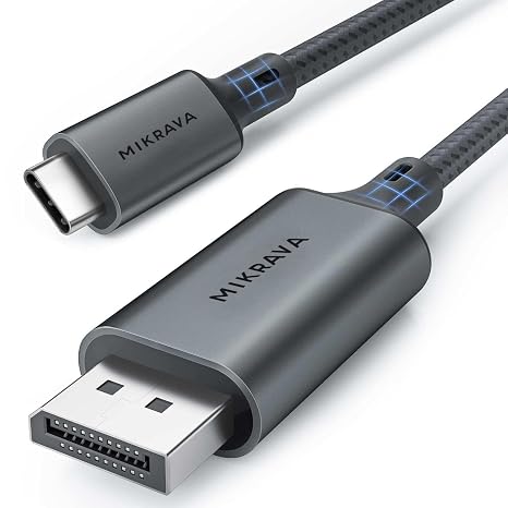 USB C DisplayPort 1.4 Kablo (8K@60Hz, 4K@240Hz, 2K@360Hz) HDR HDCP Type C to DP [Thunderbolt 5/4/3, DeX Mode Uyumlu], iPhone 15/16/17 Pro, MacBook, iPad Pro/Air, Samsung S25 Uyumlu, 1 Metre