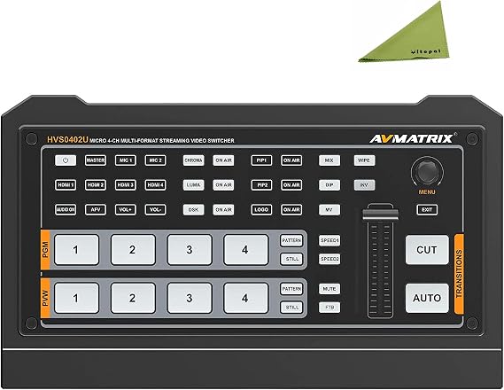 AVMATRIX HVS0402U Micro 4 Channel HDMI Live Streaming Video Switcher for Live Streaming