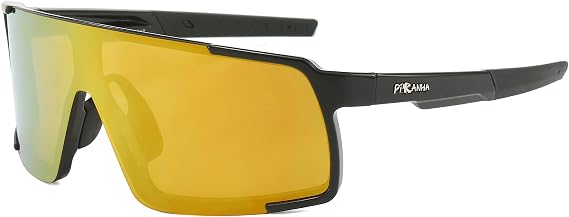 Piranha Eyewear Arthur Sports Sunglasses w/Orange Shield Lens & Black Frame