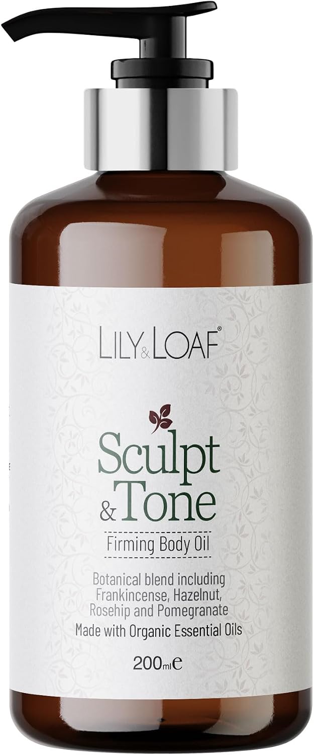 Lily & Loaf Sculpt & Tone Firming Body Oil – Natural Skin Tightening & Anti-Cellulite Serum – Organic Jojoba & Essential Oils – Hydrating, Nourishing, Smoothing, 100% Plant-Based, 100m