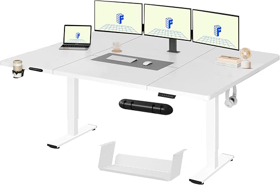 FLEXISPOT Electric Standing Desk 200 x 80 cm Height Adjustable Standing Desk for Home Office (White)
