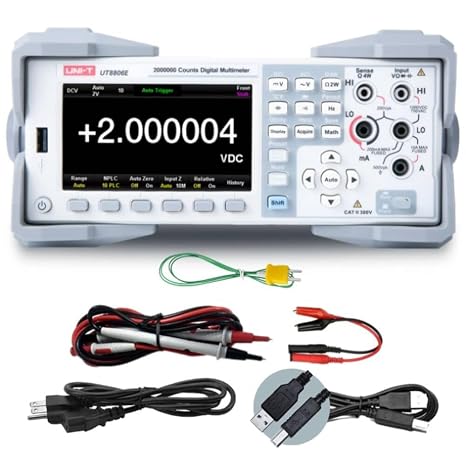 UNI-T UT8806E 6.5 Digit Performance-Series Benchtop Digital Multimeter 1,999,999 Counts Auto-Ranging TRMS Dual Display 4.3 inch Touchscreen 0.0035% Accuracy