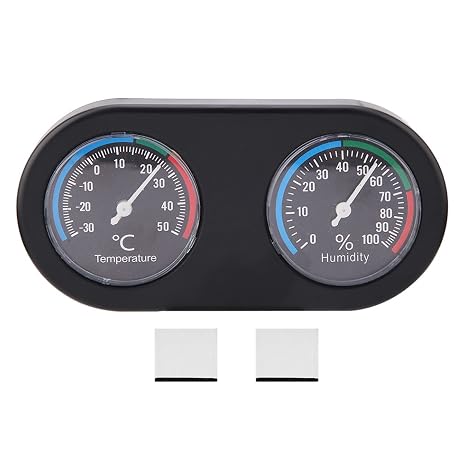 Reptile Thermometer Hygrometer, Mini Round Shape Dual Dial Thermometer and Humidity Gauge for Reptile Lizard Tortoise Spider Pet Rearing Box
