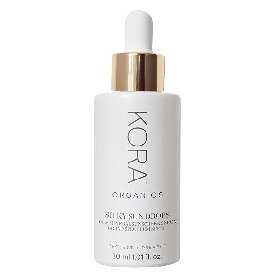 KORA Organics Silky Sun Drops Mineral Sunscreen SPF 30 Face Sunscreen Serum