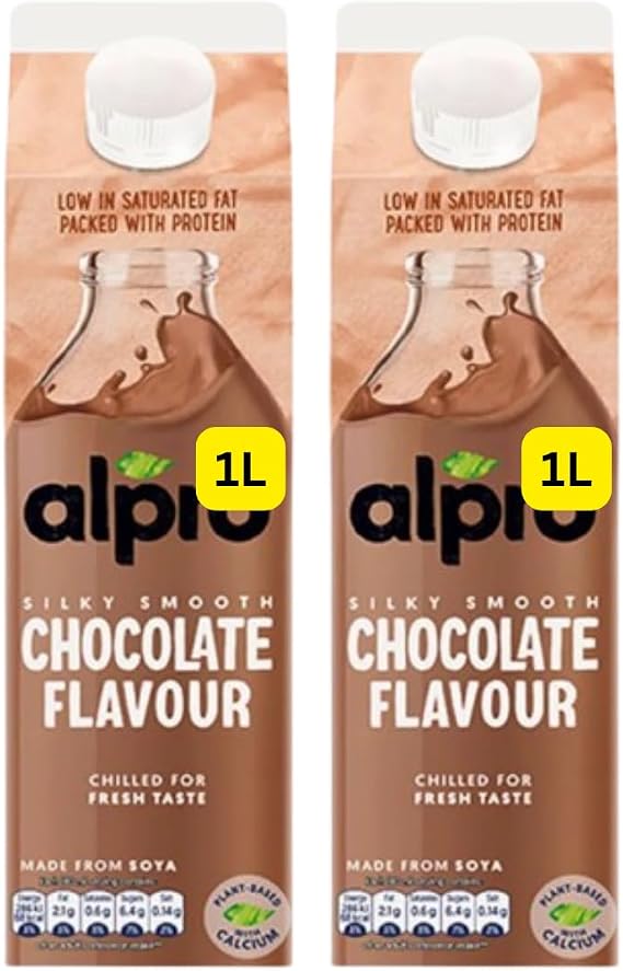 Soya Chocolate Chilled Dairy Free Drink 1L Alpros (2x1L)