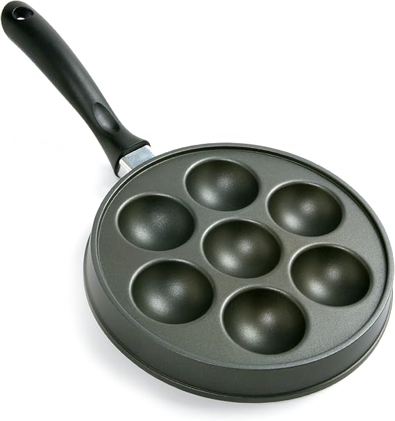 Norpro Nonstick Stuffed Pancake Pan, Munk/Aebleskiver/Ebelskiver 16.5 x 9 x 1.25 Black