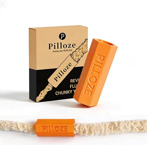 Chunky Yarn Fluffer - Yarn Fluffing Tool for Crochet & Knitting | Compact Portable Yarn Texture Enhancer for DIY Craft Enthusiasts, Orange