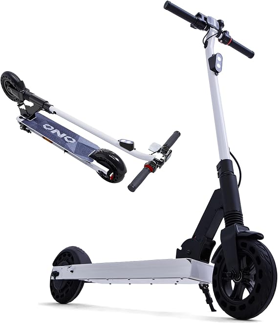QnQ Electric Scooter - eKickScooter for Teens, 250W Motor, 15.5 mph Top Speed, Rear Foot Brake, Folding E-Scooter for Riders up to 220 lbs, UL-2272 Certified, White