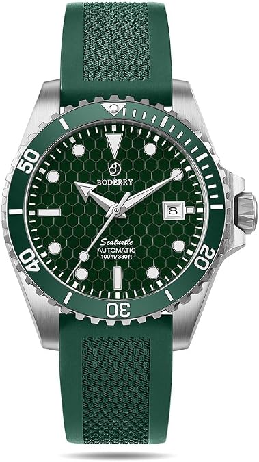 BODERRY Original Japanese Automatic Dive Watches for Men,Titanium Case with Sapphire Crystal -100M Waterproof Mens Mechanical Wrist Watches with Swiss Super Luminova & Screw Down Crown