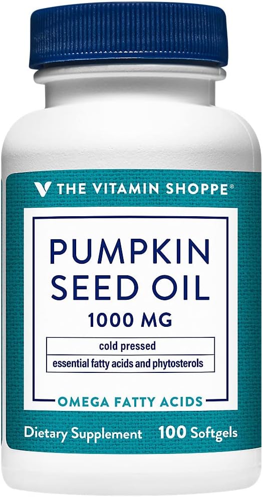 The Vitamin Shoppe Pumpkin Seed Oil Cold-Pressed 1,000 (100 (100 Softgels)