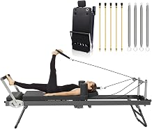 Pilates Reformer, Foldable Reformer Pilates Machine for Home Use and Studio, Pilates Equipment Suitable for Advanced and Beginners Users, Up to 400 lbs Weight Capacity