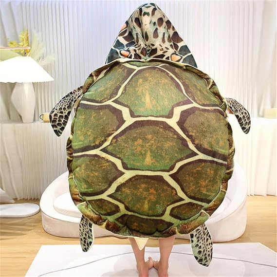 CARTBAE Creative Wearable Turtle Shell Pillows Soft and Breathable Plush Toy Party Cosplay Stuffed Animal, 23.6 inches
