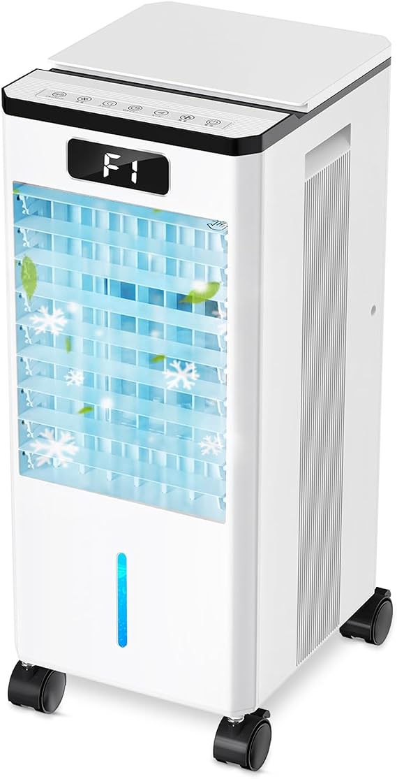 Cold Air Fan, Powerful Blower 2025 Innovation Upgraded, Delivers Superior Cooling Sensation, 4 in 1 Device, Silent, Oscillating, Cold Air Mode, 3 Levels, Panel Operation & Remote Control, Upper