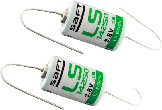2x SAFT LS14250_AX 1/2AA 3.6V 1200mAh Lithium Battery for Emergency Backup, Data Collection, AMR Add-ons, Smoke Alarms, Carbon Monoxide Detectors, MFG PN: 700053 NSN: 6135-01-669-4691