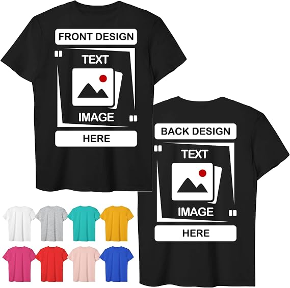 Custom T-Shirt Front/Back - Personalized Shirt with Photo Text, Personalized Gifts, Customized T-Shirt for Unisex