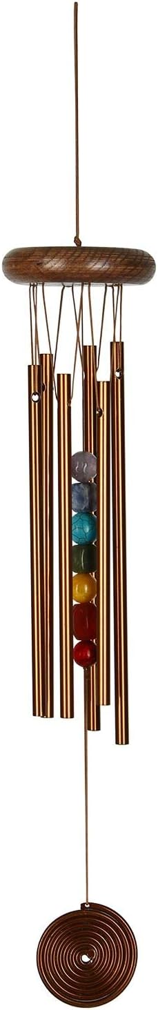 Woodstock Chimes Signature Collection, Woodstock Chakra Chime, 17'' Bronze Eastern Energies Wind Chimes for Outdoor, Patio, Home Garden Decor (CC7BR)