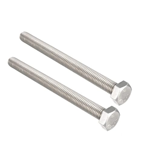 uxcell M10x120mm Hex Bolts 304 Stainless Steel Hexagon Screw Bolt 2pcs