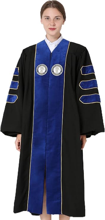 GraduationMall Deluxe Custom Doctoral Graduation Gown for Faculty and Professor Phd