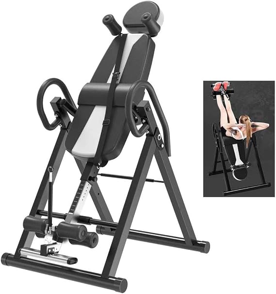 Adjustable Heavy Duty Inversion Table, Foldable Gravity Teeter Table Improves Back Pain Therapy And Posture, for Relief