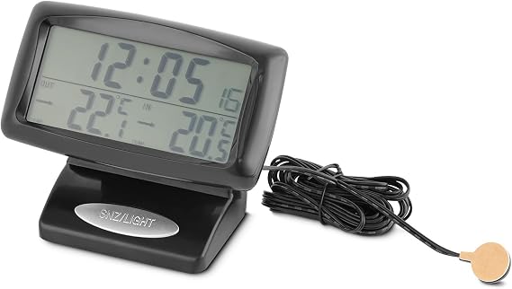 MACHSWON Car Clock Thermometer, 2 IN 1 Digital Clock & Themp with LED Screen Display for Car Indoor Outdoor Home