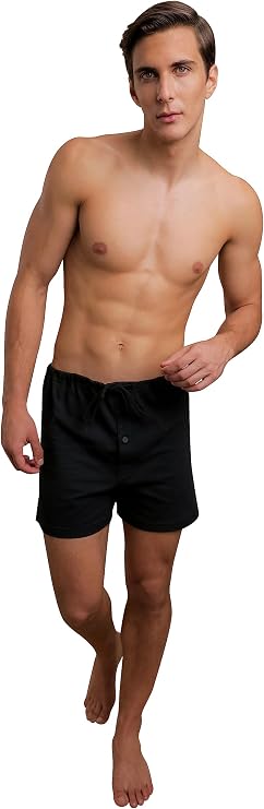 Cottonique Latex-Free Drawstring Loose Boxer Shorts for Men with Skin Allergies and Sensitive Skin