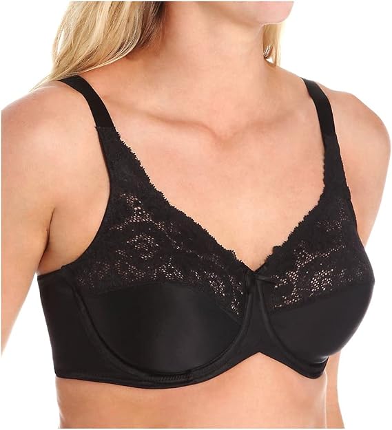 Bali Lilyette Minimizer Bra, Lacey Underwire Bra with Full-Coverage & Natural Support, Underwire Bra for Everyday Wear