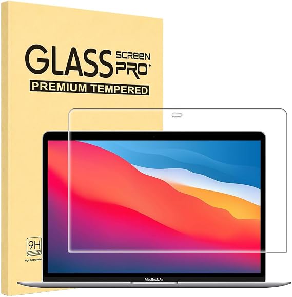 Tempered Glass Screen Protector for MacBook Air 13 (M1 2021-2018, A2337, A2179, A1932), MacBook Pro 13 (M2, M1 2023-2016), Mac Pro 13 (MA2338, A2289, A2251, A2159, A1706, A1708), No Bubble