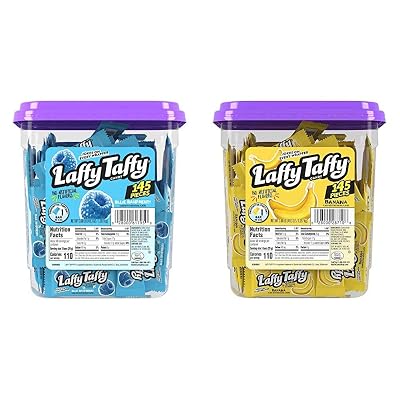 Laffy Taffy Candy Blue Raspberry and Banana Flavors, 290 Pieces