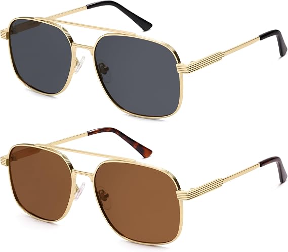 VANLINKER Polarized Trendy Square Aviator Sunglasses for Men Women VL9907