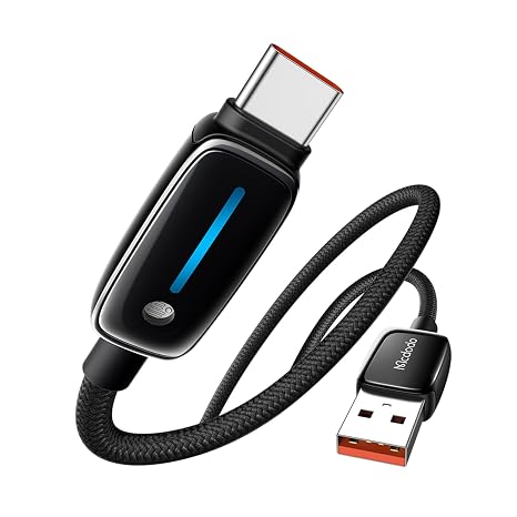 Mcdodo CA-0020 USB-A to USB-C 6A Akıllı Şarj Kablosu 1.2m Siyah