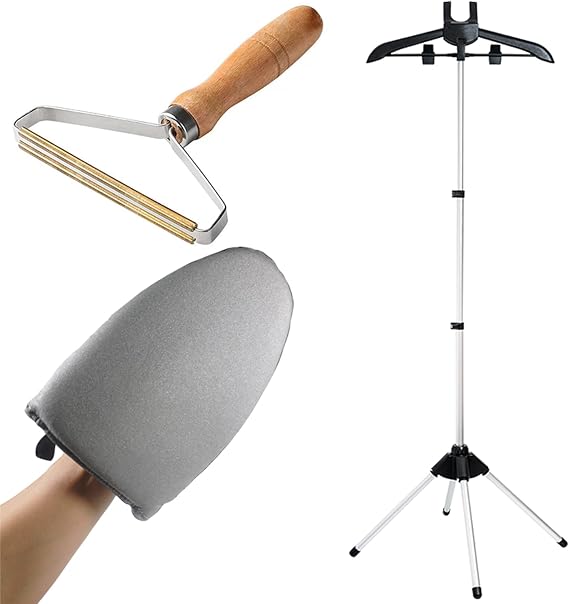 Steamer Stand With Ironing Gloves,Garment Steamer Stand,Folding Telescopic Clothes Steamer Holder Stand,Hanger For Steaming Clothes,teamer Hanger Stand,Garment Steamer Clothes Rack