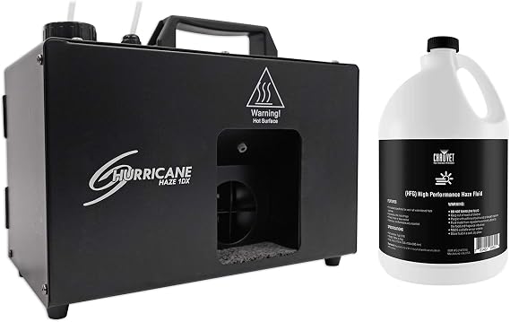 Audiosavings Bundle: Hurricane Haze 1DX Water Based Haze Machine Hazer Bundle with HFG HF-G Gallon of Performance Haze Juice Fluid Replaces HJU (2 Items)