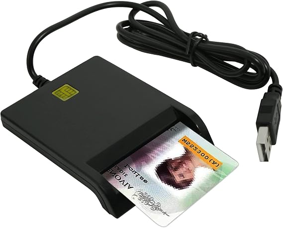 CAC Reader, CAC Card Reader Military, ISO7816 Contact DOD Military USB Common Access CAC Smart Card Reader + SDK Kit, Compatible with Windows, Mac OS 10.6-10.10 and Linux (Black)