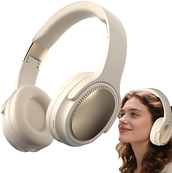 Over Ear Headphones Foldable Comfortable Skin-Friendly Cushions | Portable Headphones Wireless Over Ear Headset for Travel, Home, Offices, Women, Men