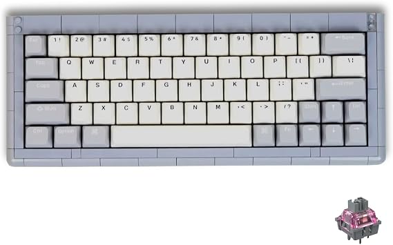 KBDcraft 01Adam 60% Mechanical Keyboard, 64-Key ANSI, Lego-Compatible Case, Gasket Mount, Hot-swappable, Wired, Linear Switch, RGB, QMK, Vial for Win/Mac, Full Kit (Grey)