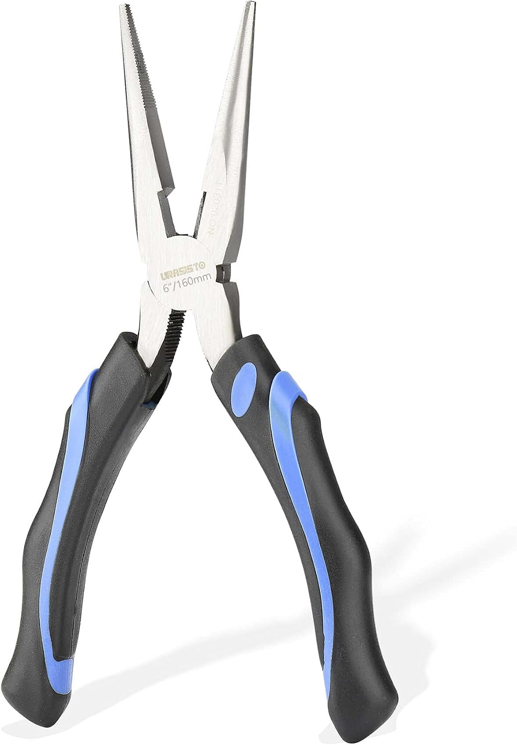 URASISTO 6-Inch Long Needle-Nose Side Cutting Pliers with Heavy Duty Nickel Chromium Steel Construction