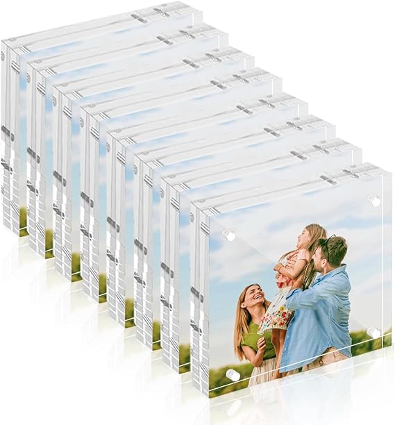 8 Pack 4X4 Inch Acrylic Picture Frames