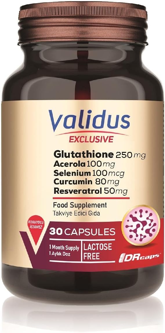 Validus Glutathione 250 mg + Acerola + Selenium + Liposomal Coenzyme Q10 30 Capsules