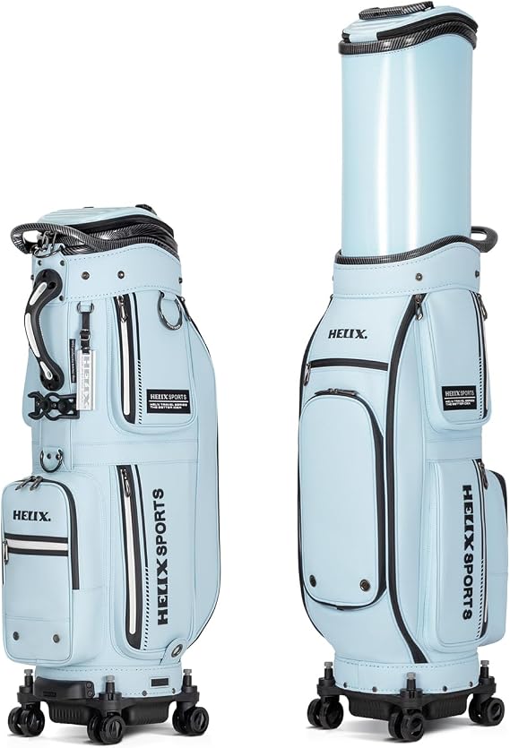 HELIX Golf Bag 4-Wheel Rolling & Retractable Top for Effortless Transport