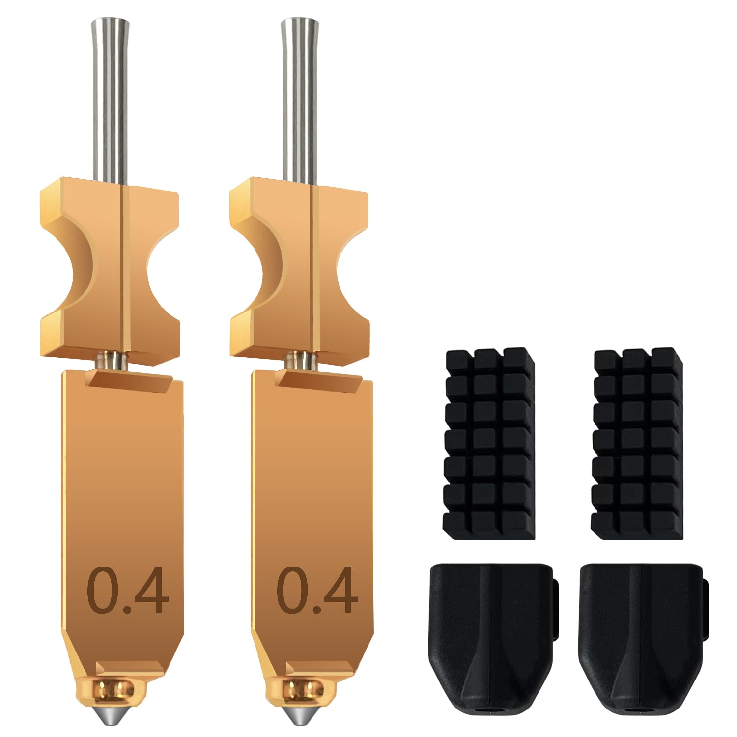 for FLASHFORGE AD5X Upgraded 0.4mm Hotend 2 Packs 3D Printer Assembled Extruder Kits- All Metal Hot EndPrinthead Replacement with Detachable Nozzle, Extra 2PCS Silicone Sock 2PCS Nozzle Brush